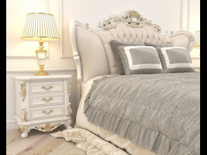neoclassical style bed 2 Modelo 3D
