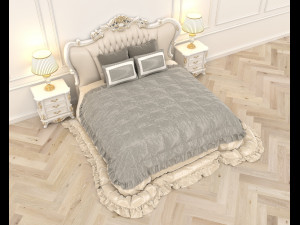 neoclassical style bed 2 Modelo 3D