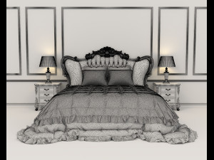 neoclassical style bed 2 Modelo 3D