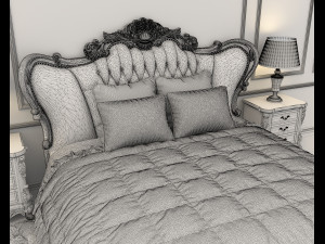 neoclassical style bed 2 Modelo 3D