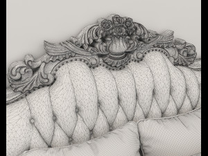 neoclassical style bed 2 Modelo 3D