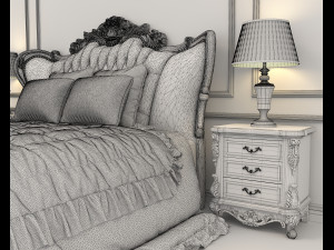 neoclassical style bed 2 Modelo 3D