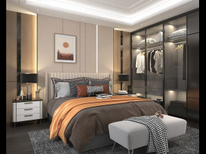 modern bedroom interior scene 4 Modelo 3D