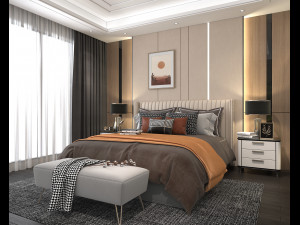 modern bedroom interior scene 4 Modelo 3D