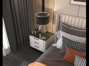 modern bedroom interior scene 4 3D Model
