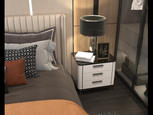 modern bedroom interior scene 4 Modelo 3D
