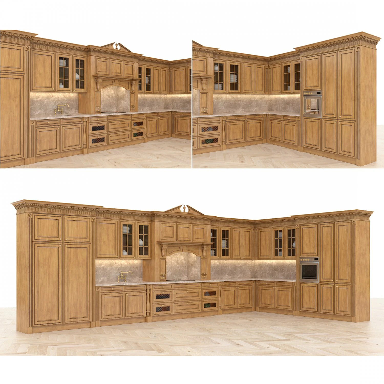 european style kitchen 7 3D Model .c4d .max .obj .3ds .fbx .stl .blend 