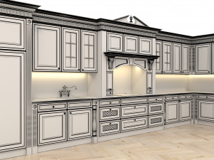 european style kitchen 7 Modèle 3D