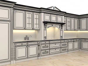 european style kitchen 7 3D Model
