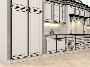 european style kitchen 7 Modèle 3D