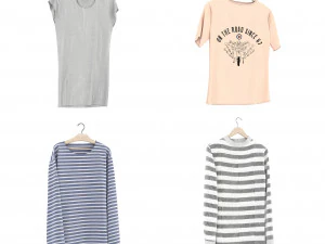 옷걸이에 옷 2 3D 모델