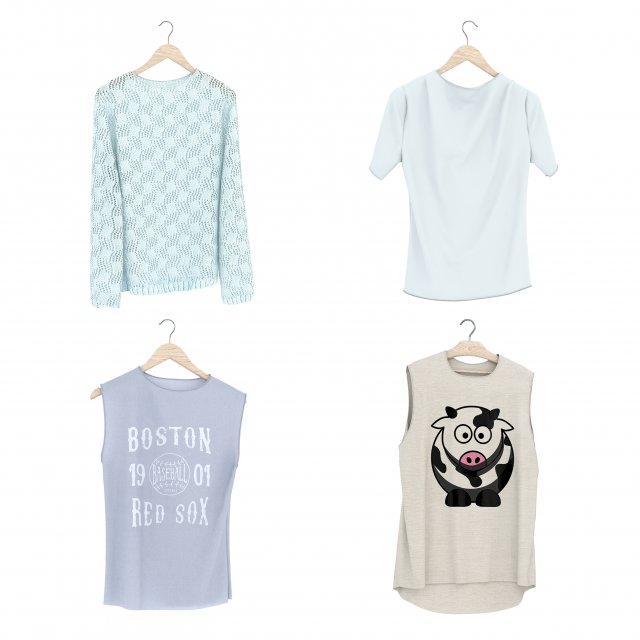 shirt on hanger 2 3D 모델 .c4d .max .obj .3ds .fbx .stl .blend 