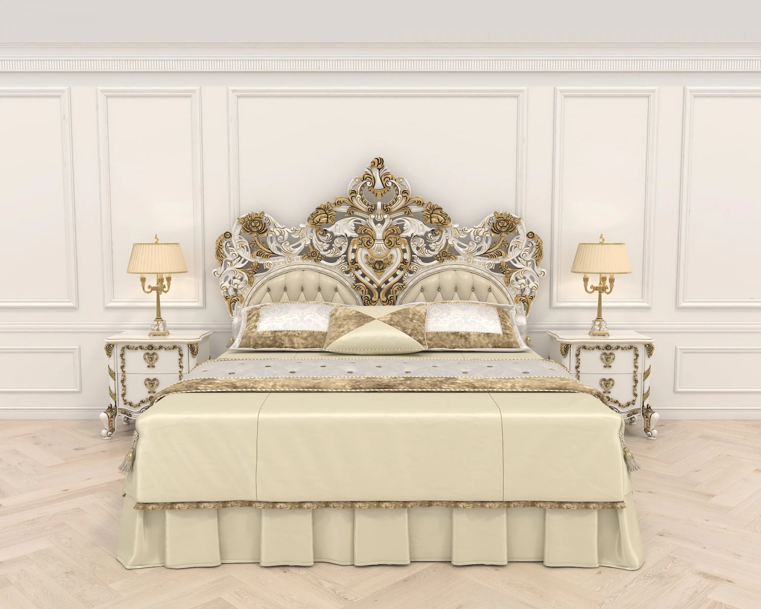european style bed 18 3D Model .c4d .max .obj .3ds .fbx .stl .blend