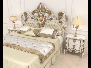 european style bed 18 3D Model