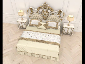 european style bed 18 3D Model