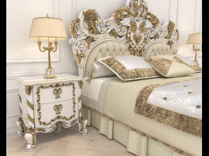 european style bed 18 3D Model
