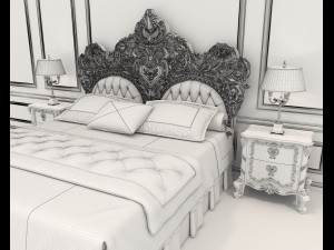 european style bed 18 3D Model