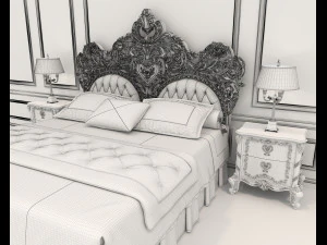 european style bed 18 3D Model