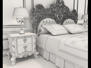 european style bed 18 3D Model