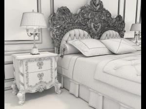 european style bed 18 3D Model