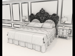 european style bed 18 3D Model
