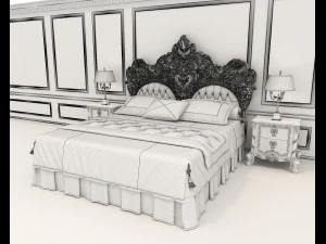 european style bed 18 3D Model