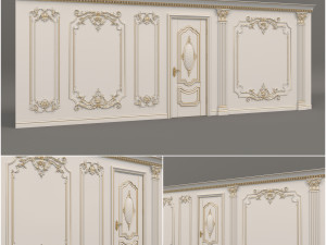 european style interior wall decoration 4 3D Model
