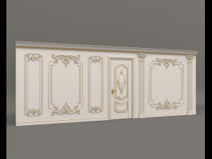 european style interior wall decoration 4 Modelo 3D