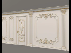 european style interior wall decoration 4 3D Model