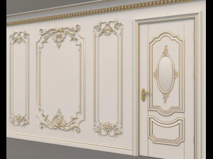 european style interior wall decoration 4 3D Model