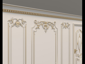 european style interior wall decoration 4 Modelo 3D