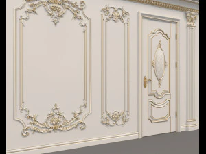european style interior wall decoration 4 3D Model