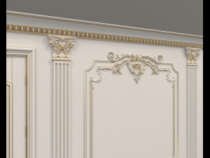 european style interior wall decoration 4 Modelo 3D