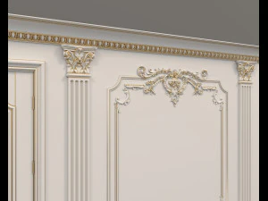 european style interior wall decoration 4 3D Model