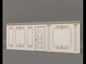 european style interior wall decoration 4 Modelo 3D