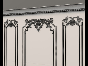 european style interior wall decoration 4 Modelo 3D