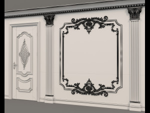 european style interior wall decoration 4 Modelo 3D