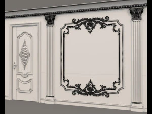 european style interior wall decoration 4 3D Model