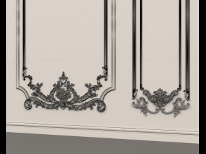 european style interior wall decoration 4 Modelo 3D