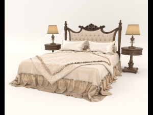 european style bed 19 3D Model