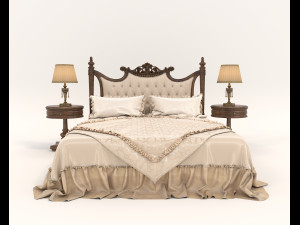 european style bed 19 3D 모델
