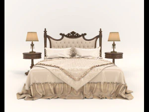european style bed 19 3D Model