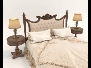 european style bed 19 3D Model