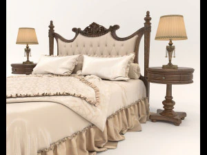 european style bed 19 3D Model