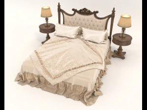 european style bed 19 3D Model