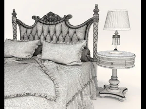 european style bed 19 3D Model