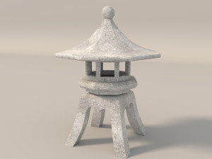 japanese garden stone lantern 3D Модель
