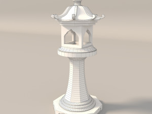 japanese garden stone lantern 3D Модель