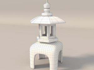 japanese garden stone lantern 3D Модель