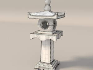japanese garden stone lantern 3D Модель